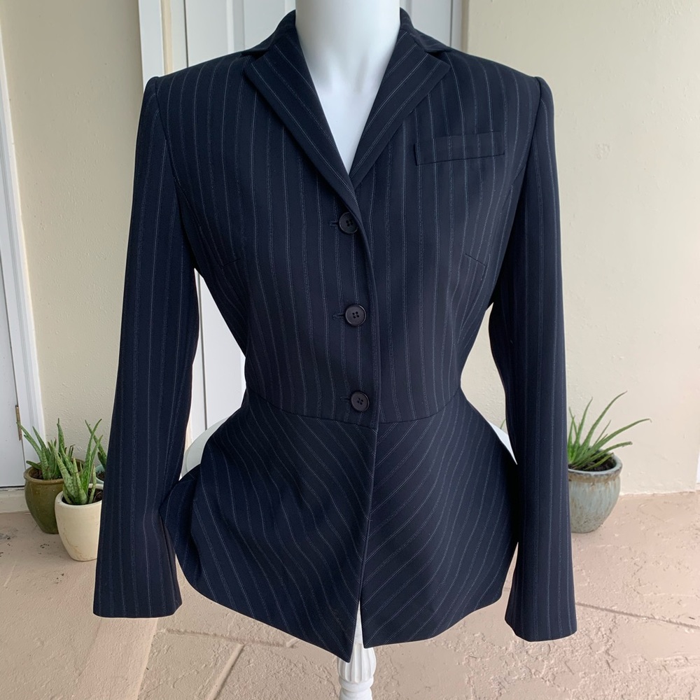 Liz Claiborne Pin Stripe Suit Blazer w/ Cute Flare